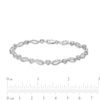 Thumbnail Image 4 of Diamond Accent Alternating Heart Wave Link Bracelet in Sterling Silver – 7.5"