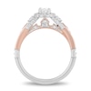 Thumbnail Image 3 of Enchanted Disney Aurora 7/8 CT. T.W. Oval Diamond Frame Engagement Ring in 14K Two-Tone Gold