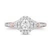 Thumbnail Image 4 of Enchanted Disney Aurora 7/8 CT. T.W. Oval Diamond Frame Engagement Ring in 14K Two-Tone Gold