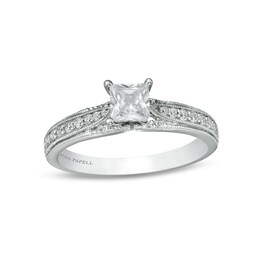 Adrianna Papell 3/4 CT. T.W. Certified Princess-Cut Diamond Engagement Ring in 14K White Gold (I/I1)