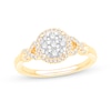 Thumbnail Image 0 of 1/3 CT. T.W. Composite Diamond Frame Twist Shank Engagement Ring in 10K Two-Tone Gold