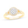 Thumbnail Image 0 of 1/3 CT. T.W. Composite Diamond Frame Twist Shank Engagement Ring in 10K Two-Tone Gold
