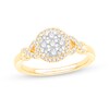 Thumbnail Image 0 of 1/3 CT. T.W. Composite Diamond Frame Twist Shank Engagement Ring in 10K Two-Tone Gold