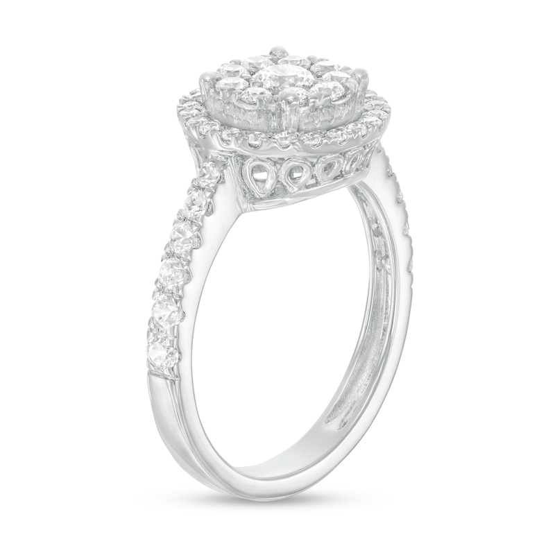 Main Image 3 of 1 CT. T.W. Multi-Diamond Frame Ring in 10K White Gold
