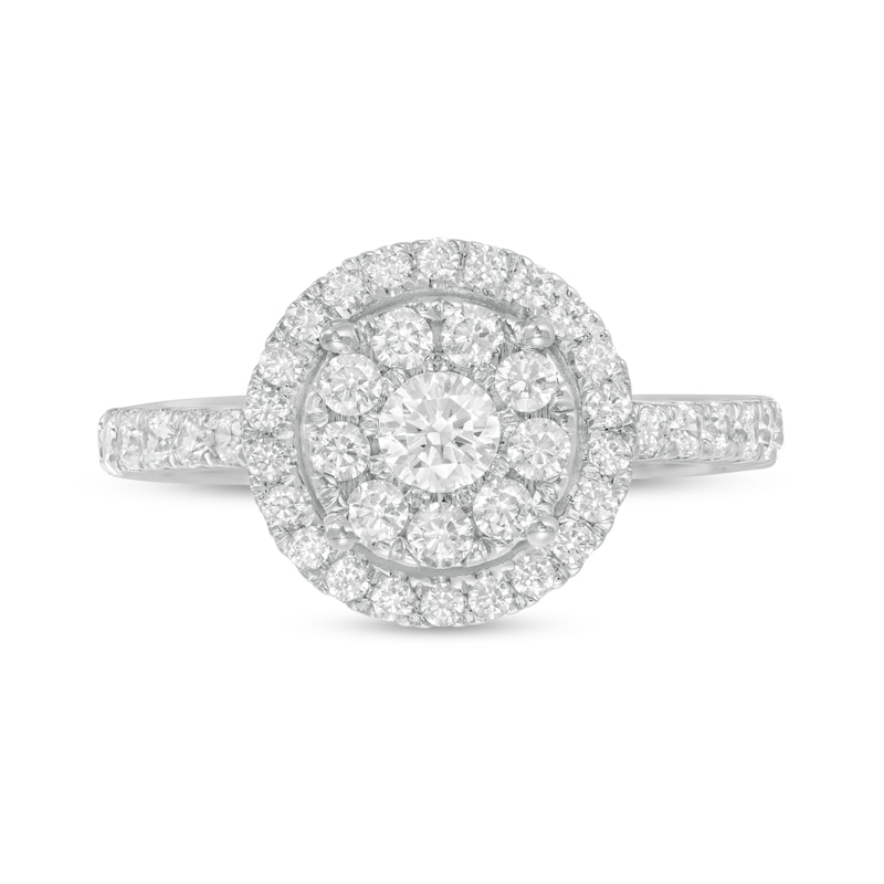 Main Image 4 of 1 CT. T.W. Multi-Diamond Frame Ring in 10K White Gold