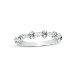 1/2 CT. T.W. Marquise and Round Diamond Sideways Alternating Band in 14K White Gold