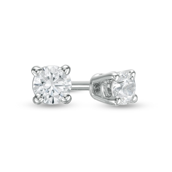 1/10 CT. T.W. Diamond Solitaire Stud Earrings in 14K White Gold (J/I2) 1/10 CT. T.W. Diamond Solitaire Stud Earrings in 14K White Gold (J/I2)