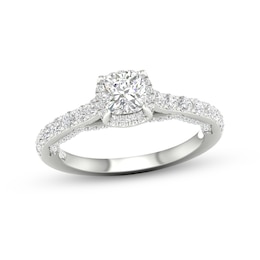 Trouvaille Collection 1-1/4 CT. T.W. DeBeers®-Graded Diamond Frame Engagement Ring in Platinum (F/I1)