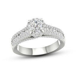 Trouvaille Collection 1-1/4 CT. T.W. DeBeers®-Graded Diamond Edge Multi-Row Engagement Ring in Platinum (F/I1)