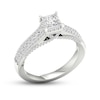 Thumbnail Image 2 of Trouvaille Collection 1-1/4 CT. T.W. DeBeers®-Graded Princess-Cut Diamond Edge Engagement Ring in Platinum (F/I1)