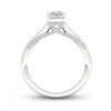 Thumbnail Image 3 of Trouvaille Collection 1-1/4 CT. T.W. DeBeers®-Graded Princess-Cut Diamond Edge Engagement Ring in Platinum (F/I1)