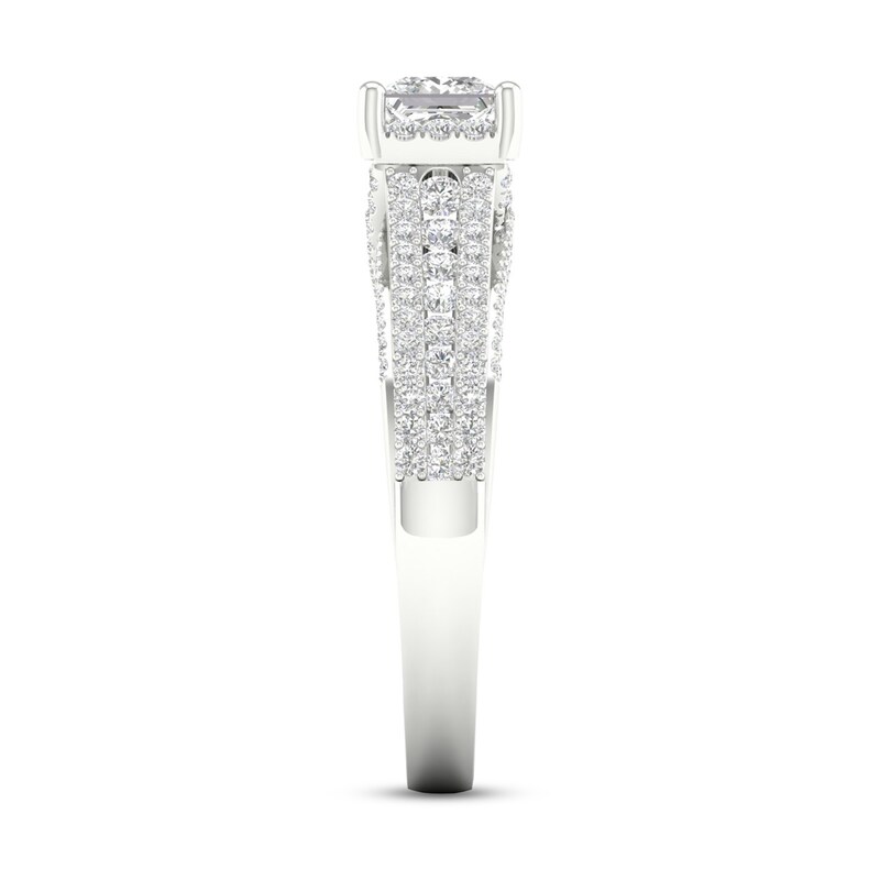 Trouvaille Collection 1-1/4 CT. T.W. DeBeers®-Graded Princess-Cut Diamond Edge Engagement Ring in Platinum (F/I1)