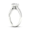 Thumbnail Image 2 of Trouvaille Collection 1-3/8 CT. T.W. DeBeers®-Graded Pear-Shaped Diamond Frame Engagement Ring in Platinum (F/SI2)