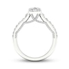 Thumbnail Image 4 of Trouvaille Collection 1-3/8 CT. T.W. DeBeers®-Graded Pear-Shaped Diamond Frame Engagement Ring in Platinum (F/SI2)
