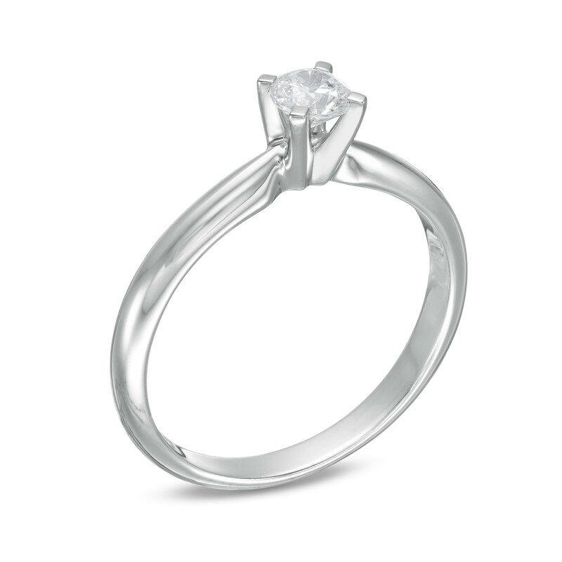 Main Image 3 of 1/3 CT. Diamond Solitaire Engagement Ring in 10K White Gold (I/I3)