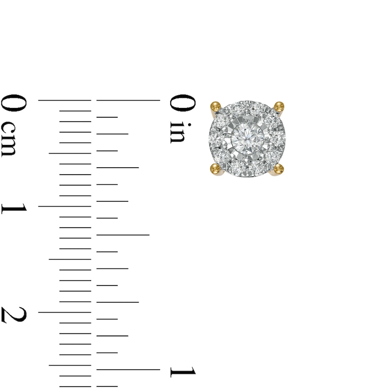 1/2 CT. T.W. Diamond Frame Stud Earrings in 10K Gold