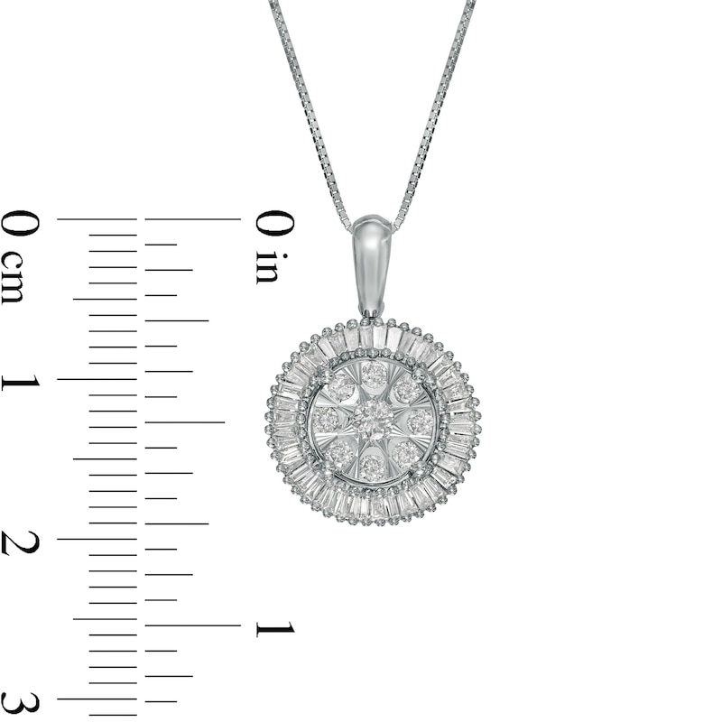 1/10 Carat T.W. Diamond 10k White Gold Halo Pendant Necklace