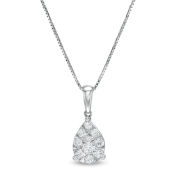 1/2 CT. T.W. Composite Pear-Shaped Diamond Pendant in 10K White Gold
