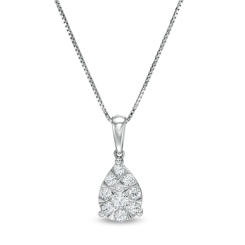 Main Image 1 of 1/2 CT. T.W. Composite Pear-Shaped Diamond Pendant in 10K White Gold