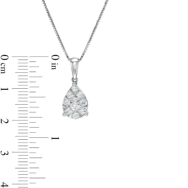 Main Image 2 of 1/2 CT. T.W. Composite Pear-Shaped Diamond Pendant in 10K White Gold