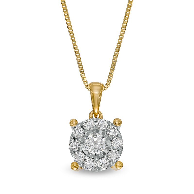 Main Image 1 of 1/2 CT. T.W. Diamond Frame Pendant in 10K Gold