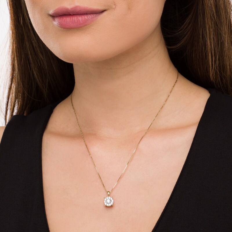 Main Image 2 of 1/2 CT. T.W. Diamond Frame Pendant in 10K Gold