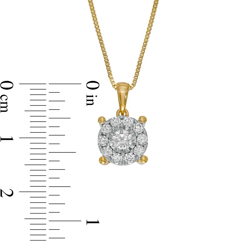 Main Image 3 of 1/2 CT. T.W. Diamond Frame Pendant in 10K Gold