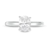 Thumbnail Image 4 of 1 CT. T.W. Certified Oval Diamond Solitaire Engagement Ring in 14K White Gold (I/I2)