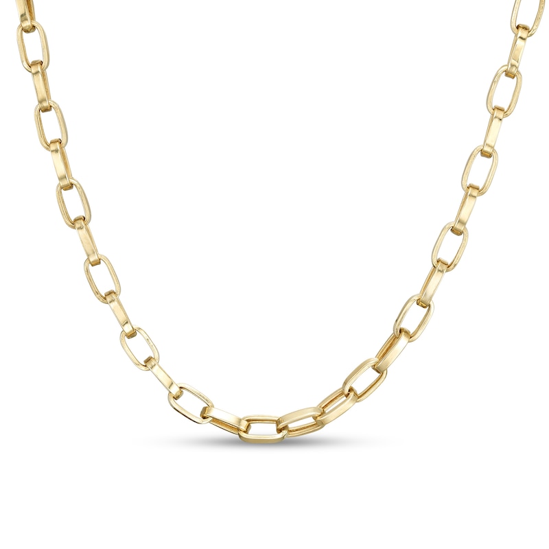 Main Image 1 of Paper Clip Oval Link Necklace in 10K Gold