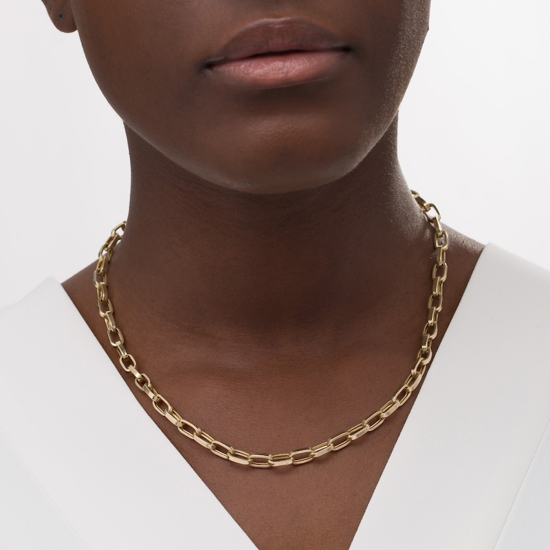 Main Image 2 of Paper Clip Oval Link Necklace in 10K Gold