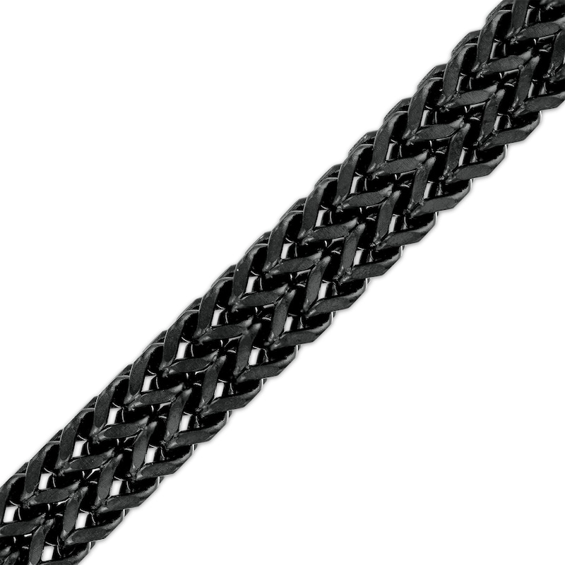 Main Image 1 of 8.25mm Double Row Franco Snake Chain Bracelet in Solid Stainless Steel  with Black Ion-Plate - 8.5"