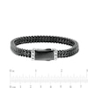 Thumbnail Image 4 of 8.25mm Double Row Franco Snake Chain Bracelet in Solid Stainless Steel  with Black Ion-Plate - 8.5"