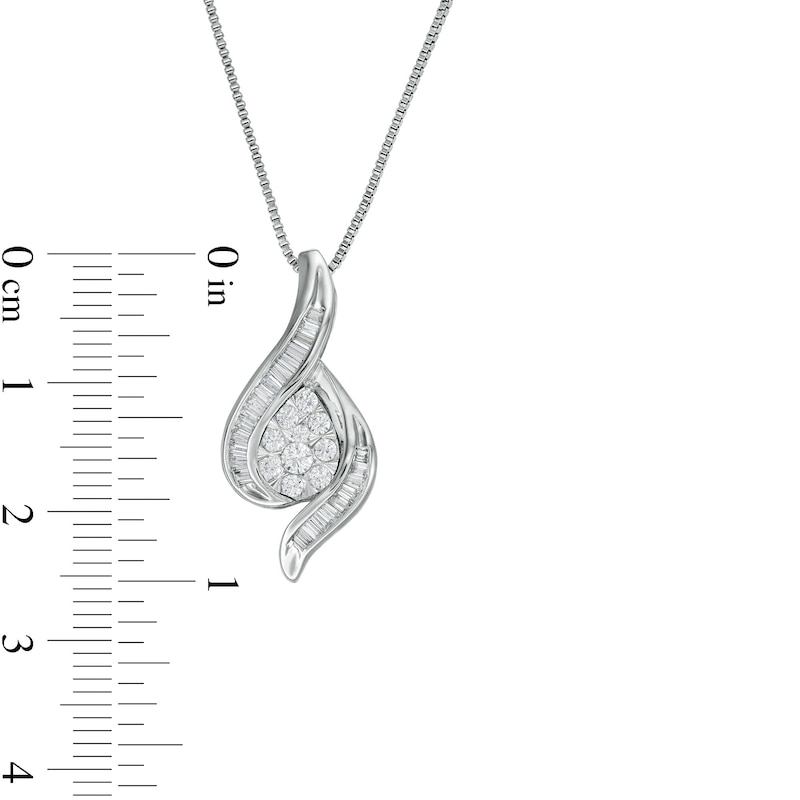 Main Image 3 of 1/2 CT. T.W. Composite Diamond Bypass Pendant in 10K White Gold