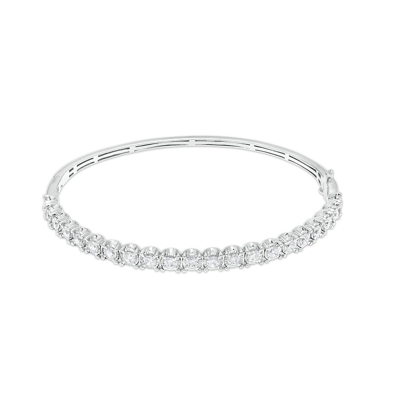 Main Image 1 of 2 CT. T.W. Diamond Line Bangle in 10K White Gold