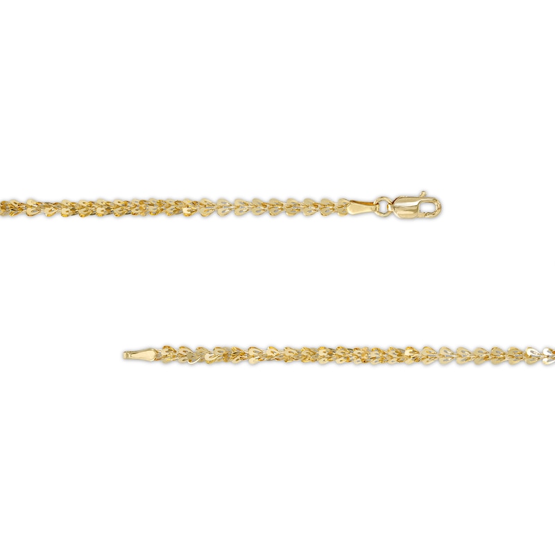 Fold-Over Heart Link Necklace in 10K Gold