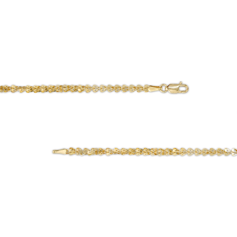 Main Image 3 of Fold-Over Heart Link Necklace in 10K Gold