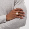 Thumbnail Image 2 of Men's 1/2 CT. T.W. Baguette and Round Composite Diamond Square Double Octagonal Frame Ribbed Shank Ring in 10K Gold