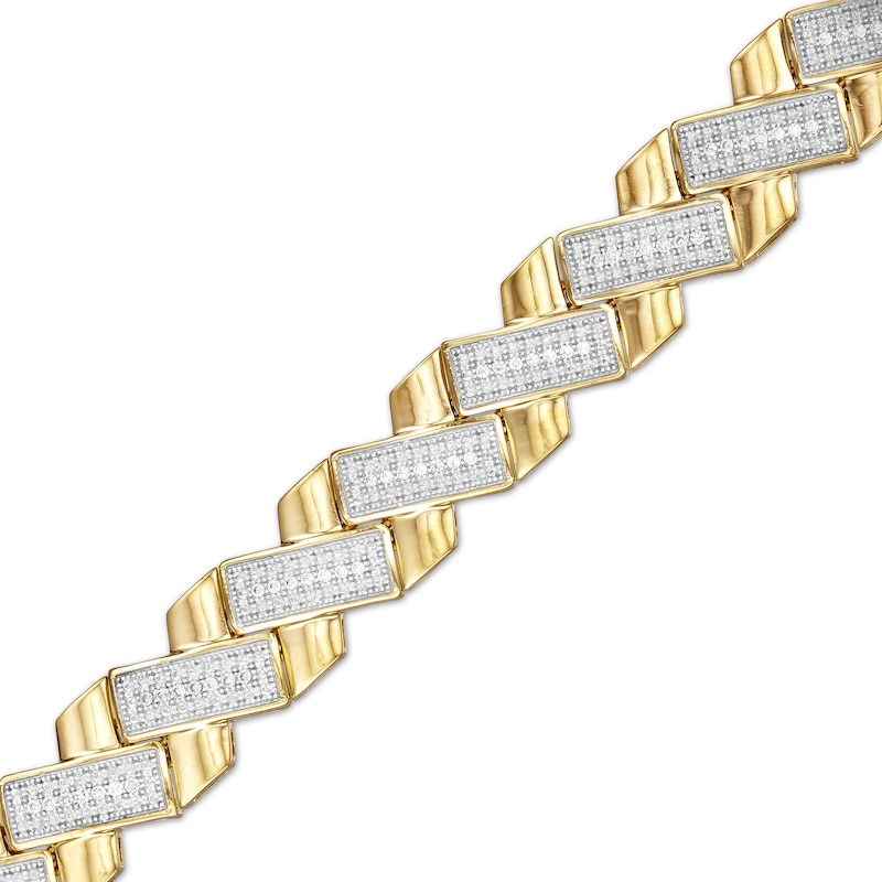 Main Image 1 of 1/2 CT. T.W. Diamond "X" Link Bracelet in 10K Gold - 8.5"