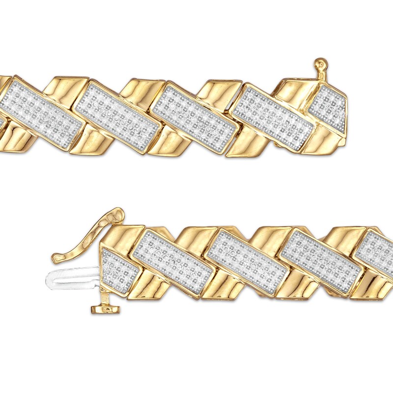 Main Image 3 of 1/2 CT. T.W. Diamond "X" Link Bracelet in 10K Gold - 8.5"