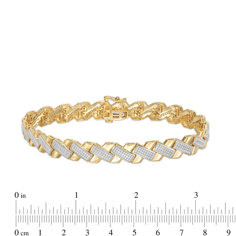 Main Image 4 of 1/2 CT. T.W. Diamond "X" Link Bracelet in 10K Gold - 8.5"