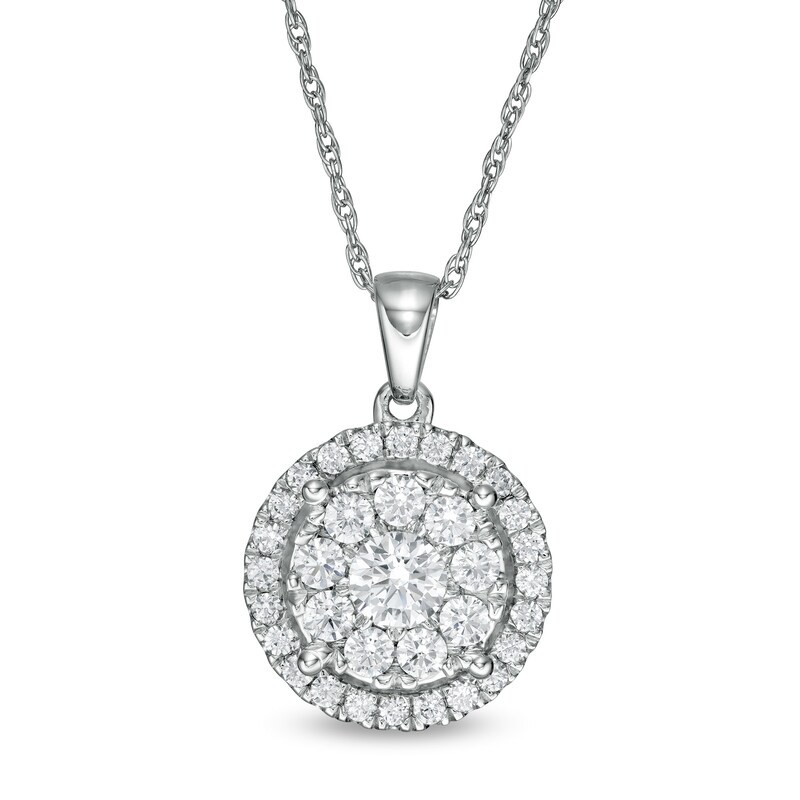 Main Image 1 of 1 CT. T.W. Diamond Frame Pendant in 10K White Gold