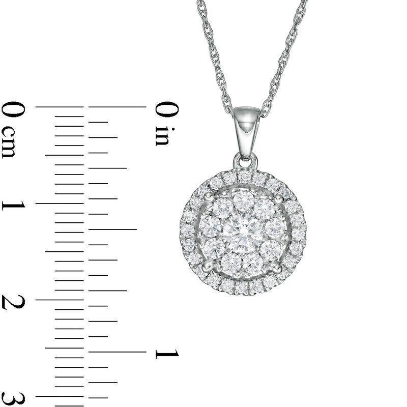Main Image 3 of 1 CT. T.W. Diamond Frame Pendant in 10K White Gold