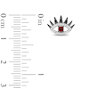 Enchanted Disney Villains Cruella De Vil Garnet and 1/6 CT. T.W. Diamond Eye Stud Earrings in Sterling Silver
