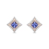 Enchanted Disney Ultimate Princess Celebration Tanzanite and 1/10 CT. T.W. Diamond Stud Earrings in Sterling Silver