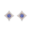Enchanted Disney Ultimate Princess Celebration Tanzanite and 1/10 CT. T.W. Diamond Stud Earrings in Sterling Silver