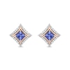 Thumbnail Image 0 of Enchanted Disney Ultimate Princess Celebration Tanzanite and 1/10 CT. T.W. Diamond Stud Earrings in Sterling Silver