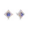 Enchanted Disney Ultimate Princess Celebration Tanzanite and 1/10 CT. T.W. Diamond Stud Earrings in Sterling Silver