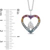 Thumbnail Image 2 of Enchanted Disney Ultimate Princess Celebration Multi-Gemstone and 1/20 CT. T.W. Diamond Heart Pendant in Sterling Silver