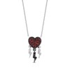 Thumbnail Image 1 of Enchanted Disney Villains Cruella De Vil Garnet and 1/20 CT. T.W. Diamond Heart Necklace in Sterling Silver