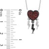 Thumbnail Image 3 of Enchanted Disney Villains Cruella De Vil Garnet and 1/20 CT. T.W. Diamond Heart Necklace in Sterling Silver